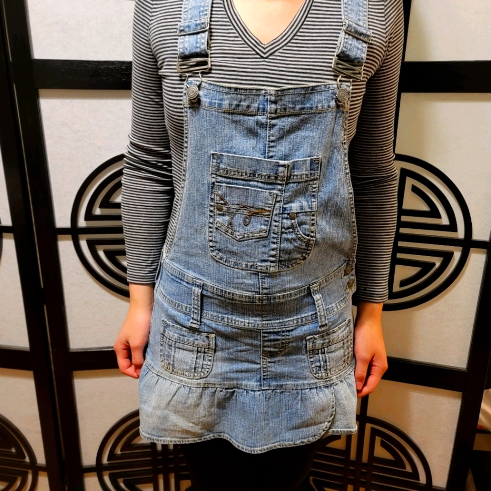 Denim overall dress